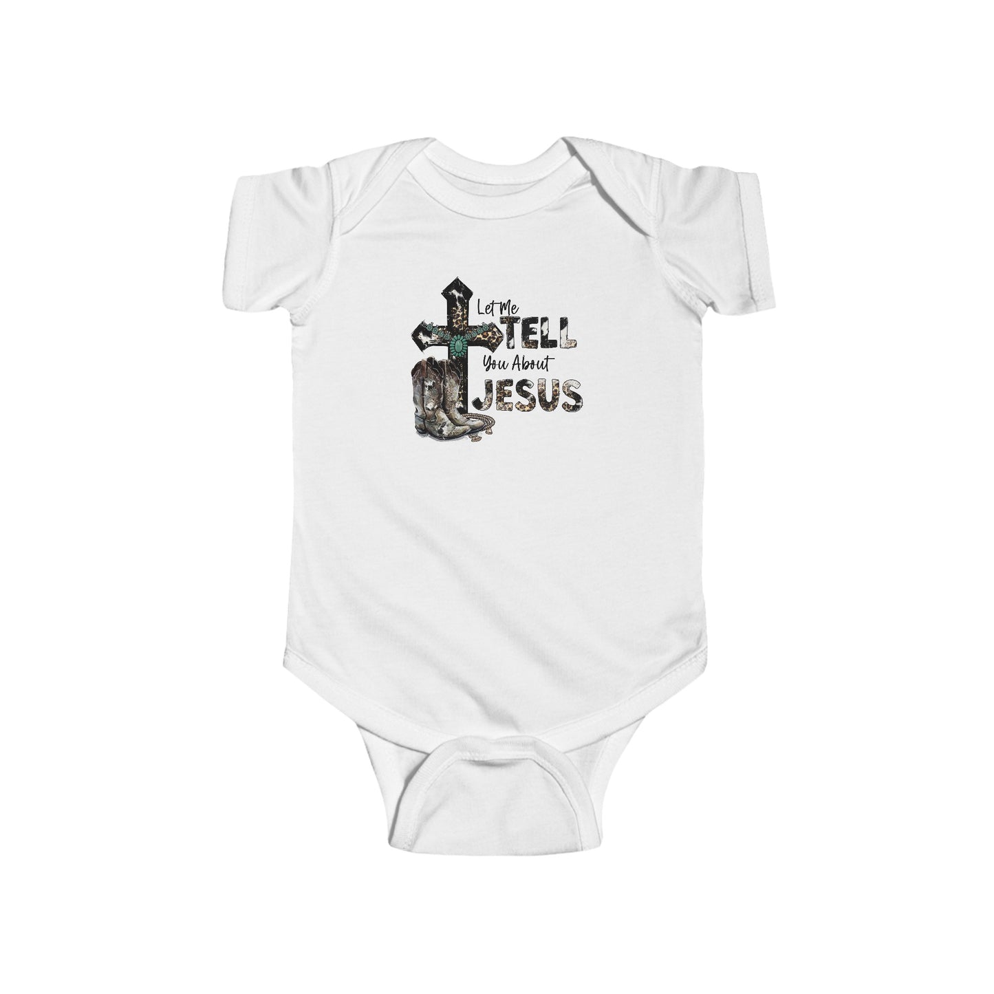 Let me tell you about Jesus baby onesie