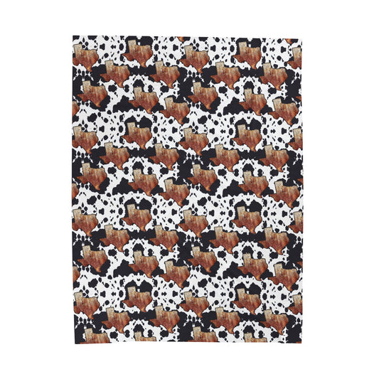 Texas cow print Velveteen Plush Blanket