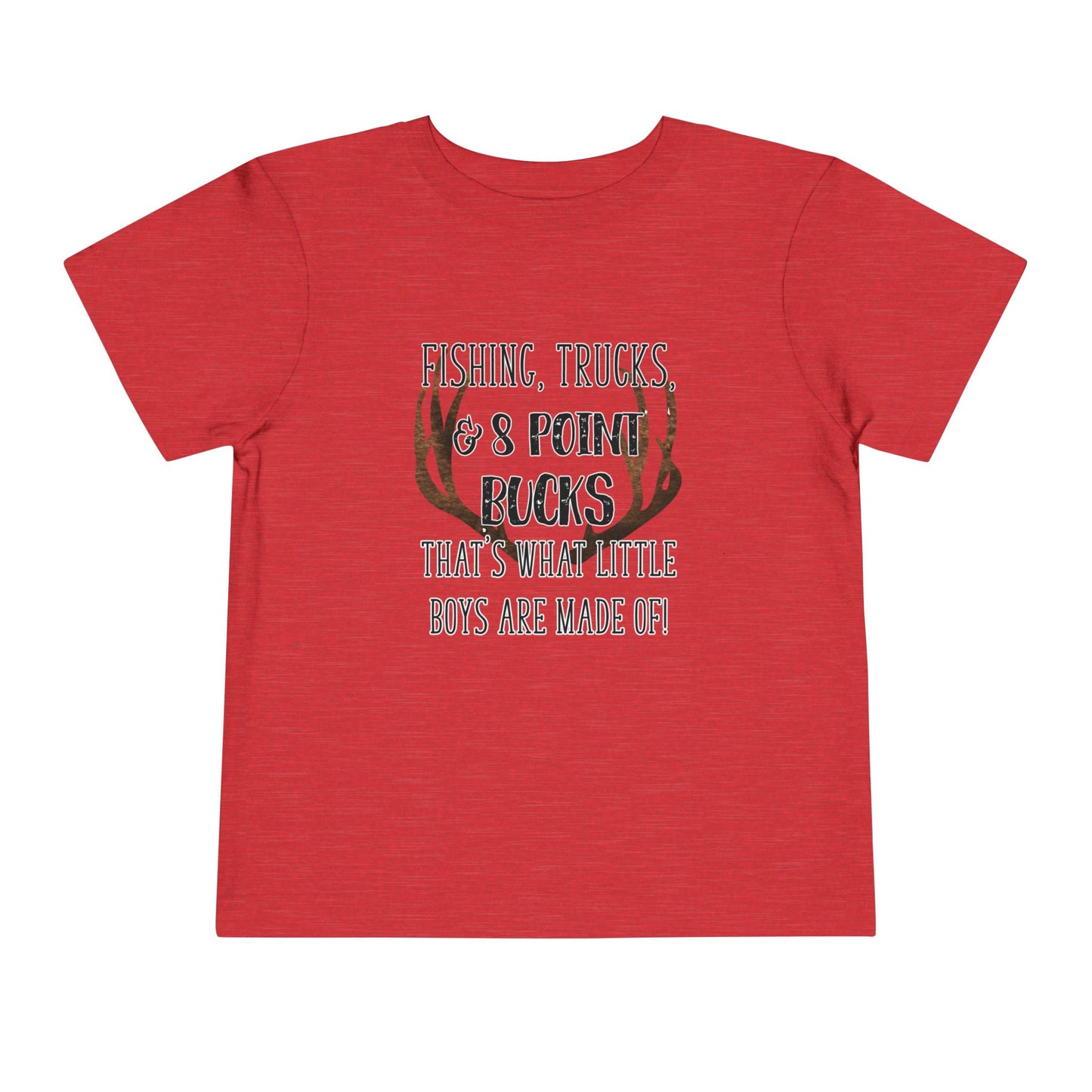 Fishing, trucks and 8 point bucks toddler boy tshirt