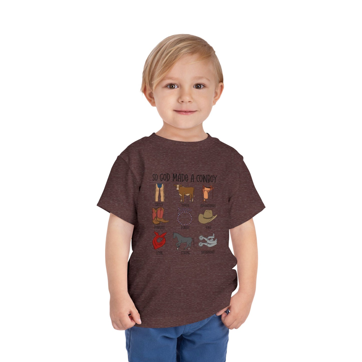 So God Made A Cowboy toddler tshirt