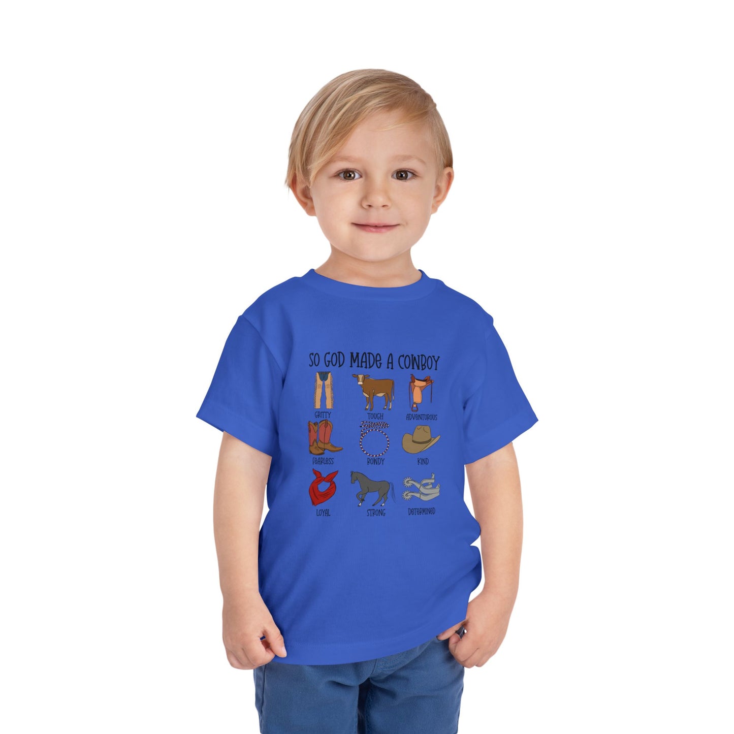 So God Made A Cowboy toddler tshirt