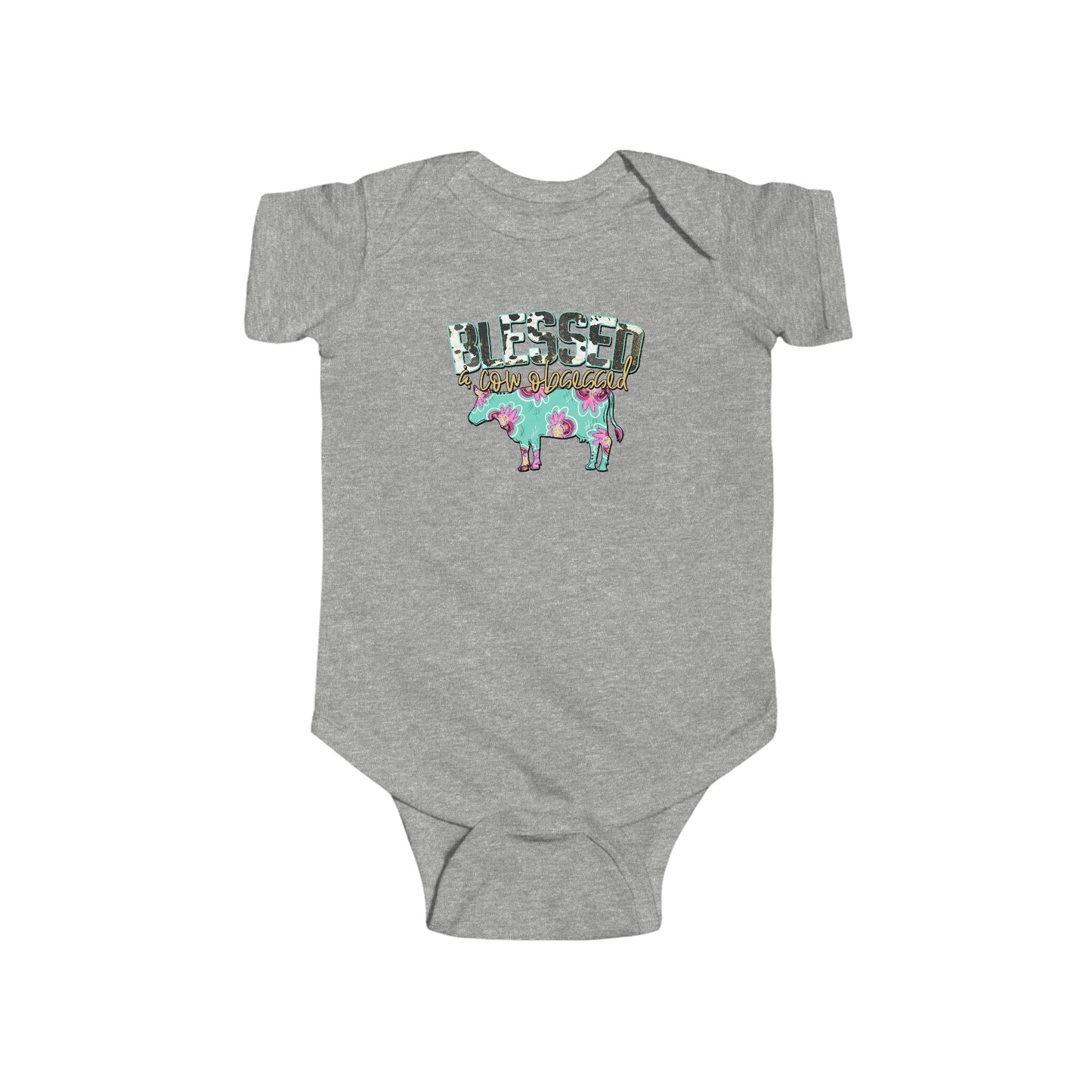 Blessed and cow obsessed baby onesie