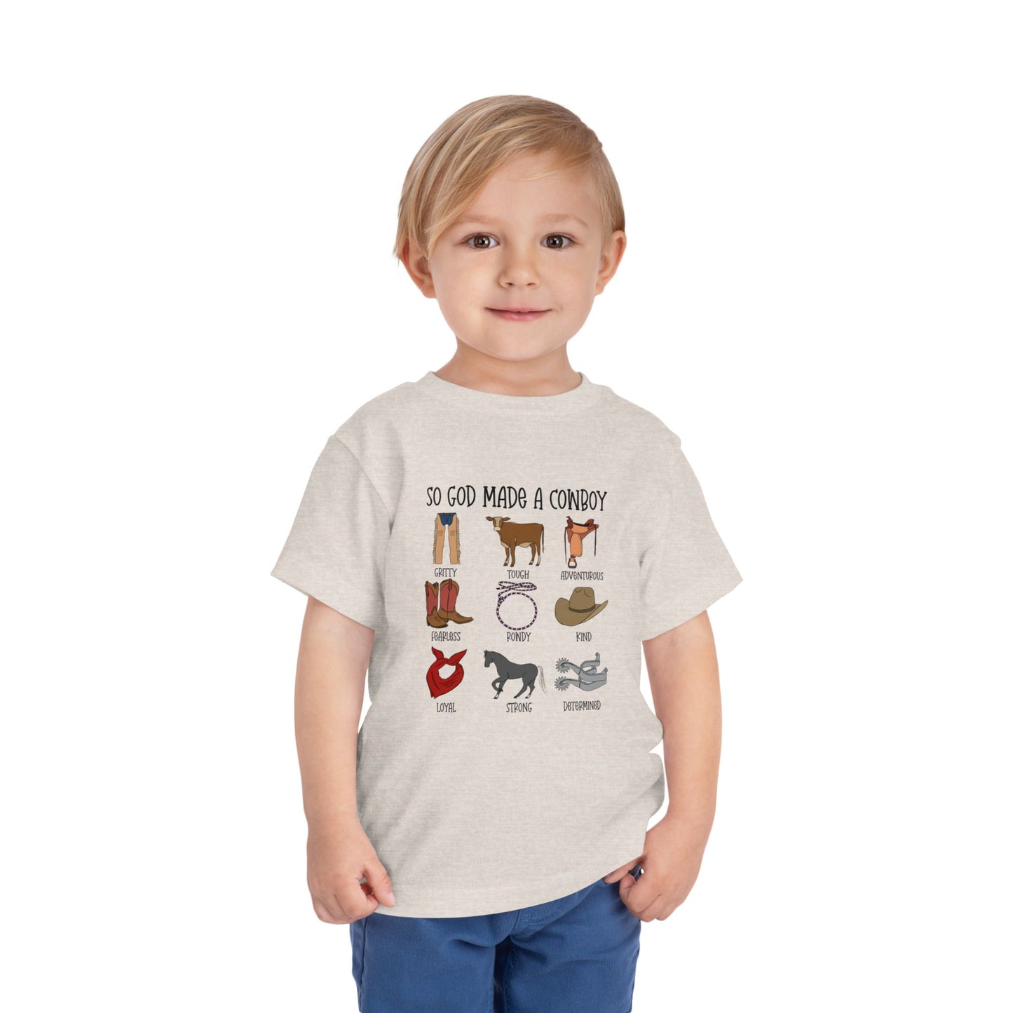 So God Made A Cowboy toddler tshirt