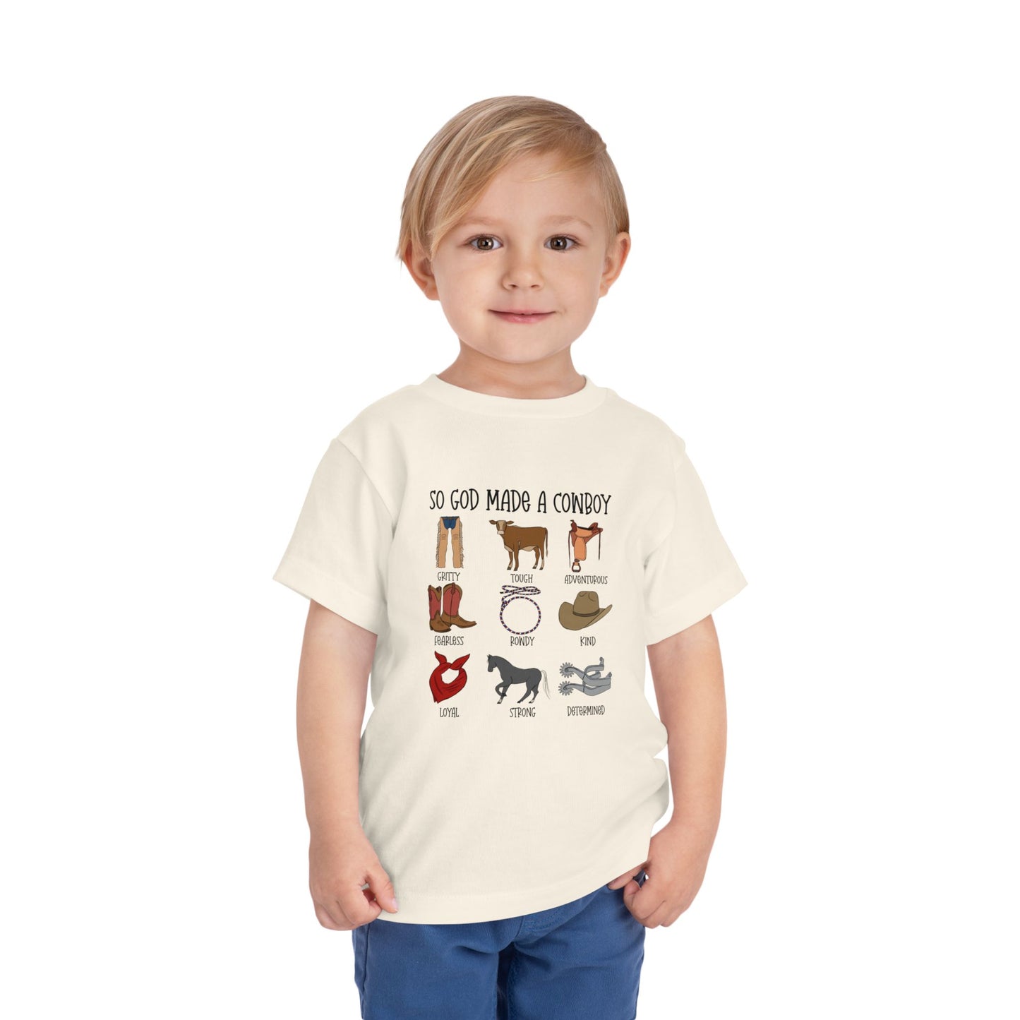 So God Made A Cowboy toddler tshirt