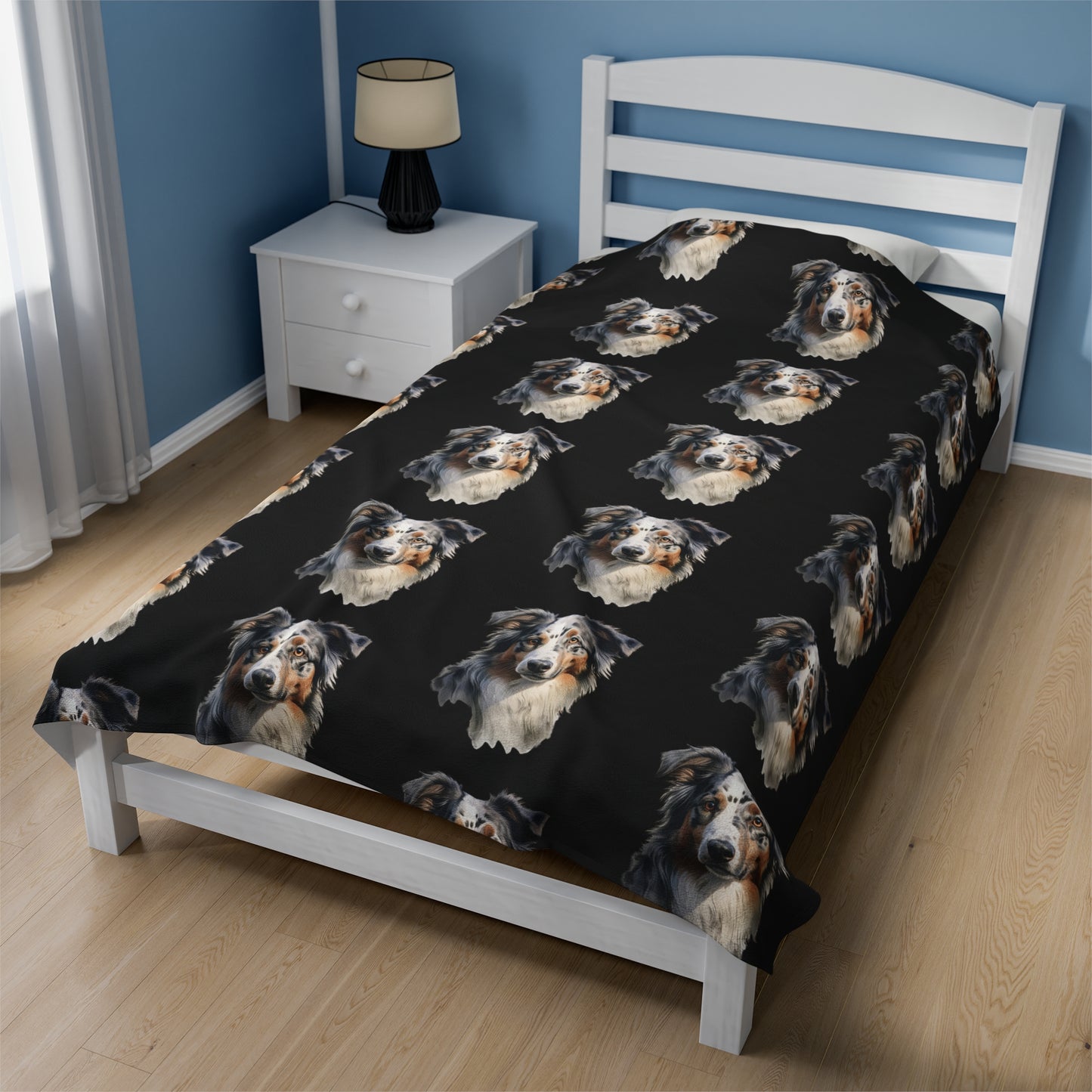 Australian Shepherd Aussie Velveteen Plush Blanket