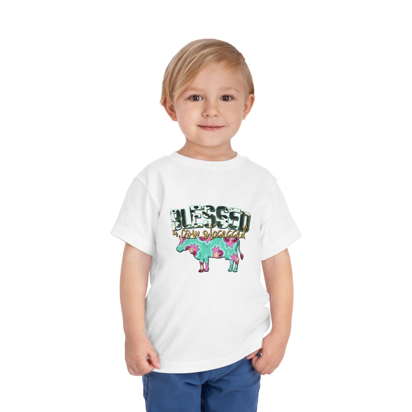 Blessed and cow obsessed toddler tshirt