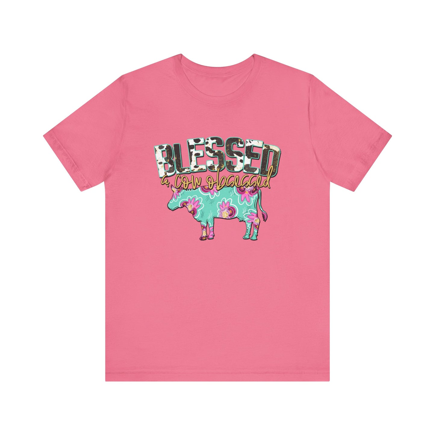 Blessed and cow obsessed adult tshirt