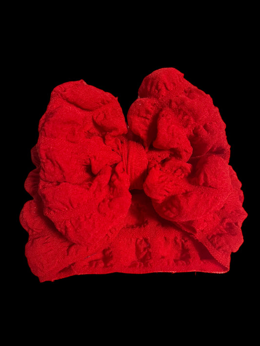 Puffy red headwrap bow