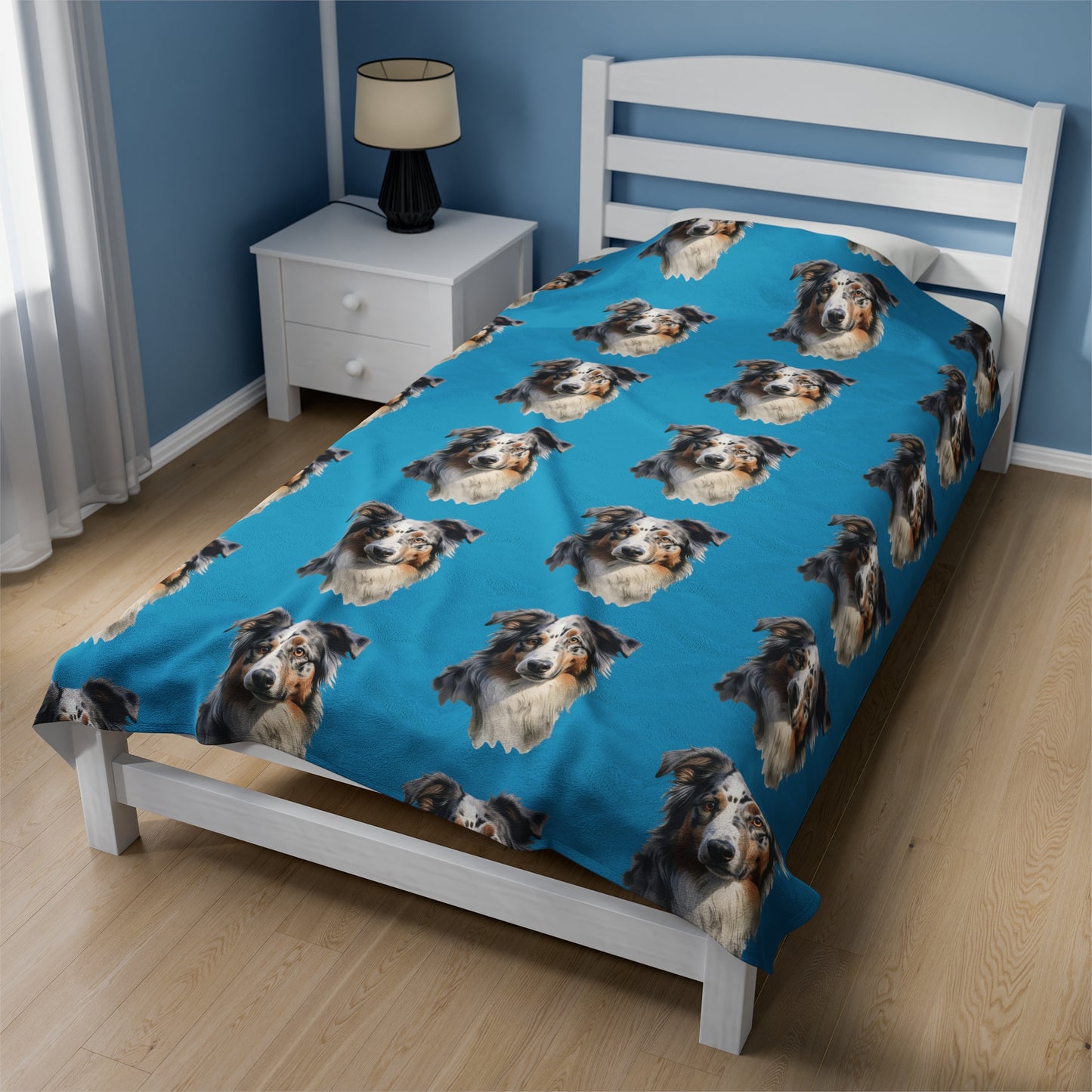 Australian Shepherd Aussie Velveteen Plush Blanket