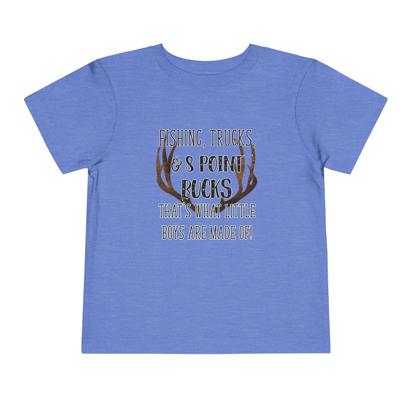 Fishing, trucks and 8 point bucks toddler boy tshirt