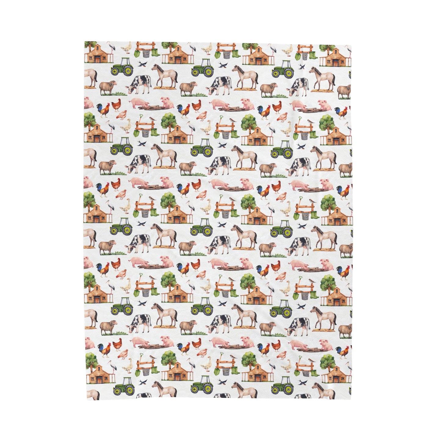 Farm Animals Velveteen Plush Blanket