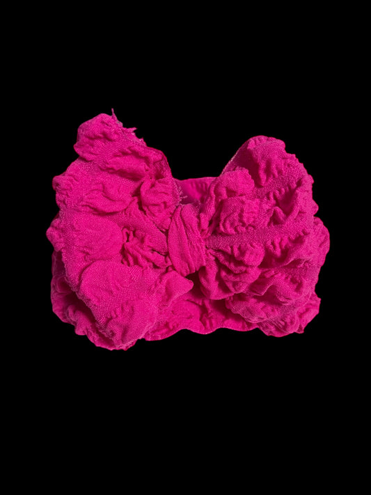 Puffy pink headwrap bow
