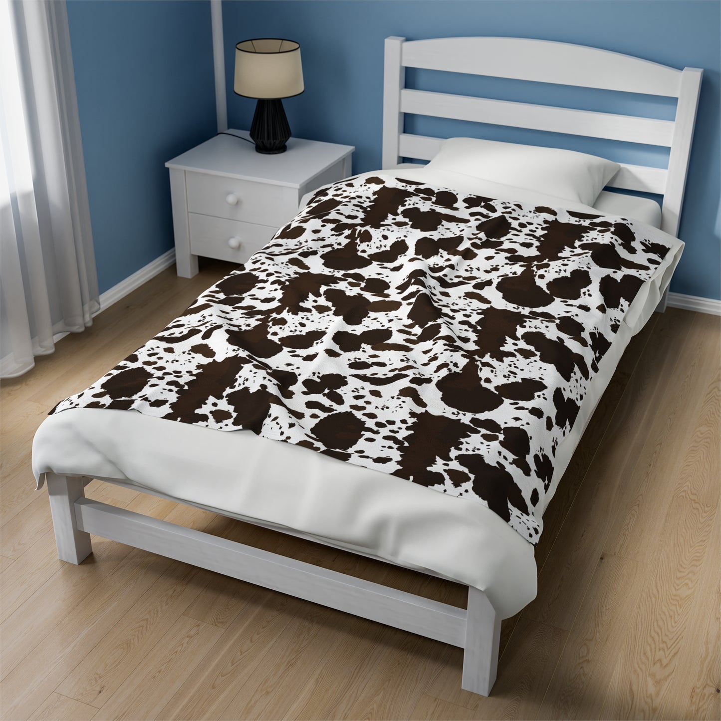 Cow Print Velveteen Plush Blanket