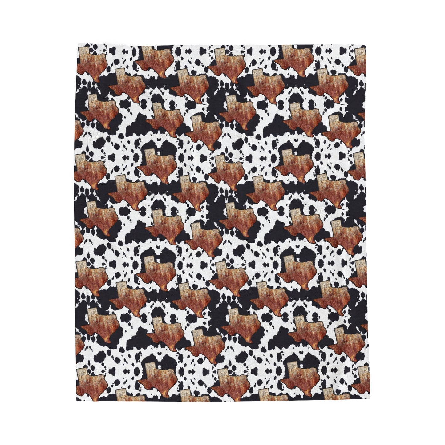 Texas cow print Velveteen Plush Blanket