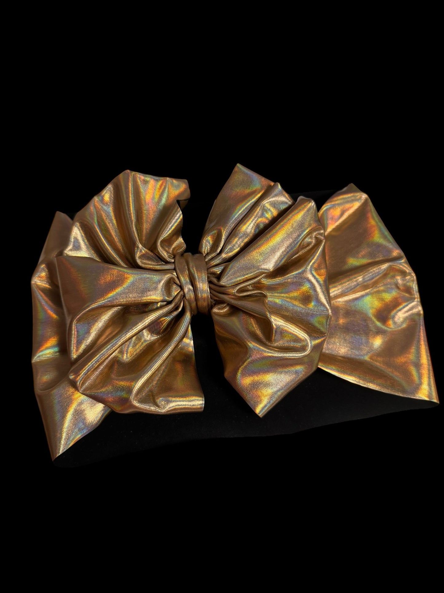 Gold messy headwrap bow