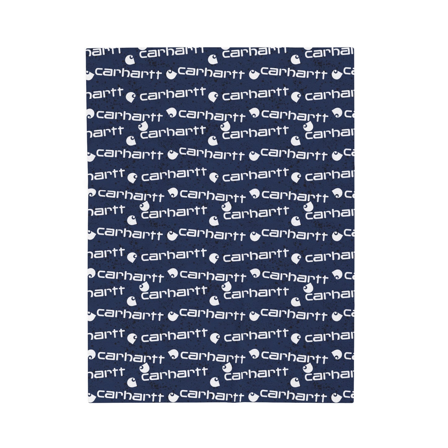 Navy Carhartt Velveteen Plush Blanket