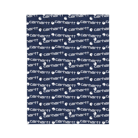 Navy Carhartt Velveteen Plush Blanket