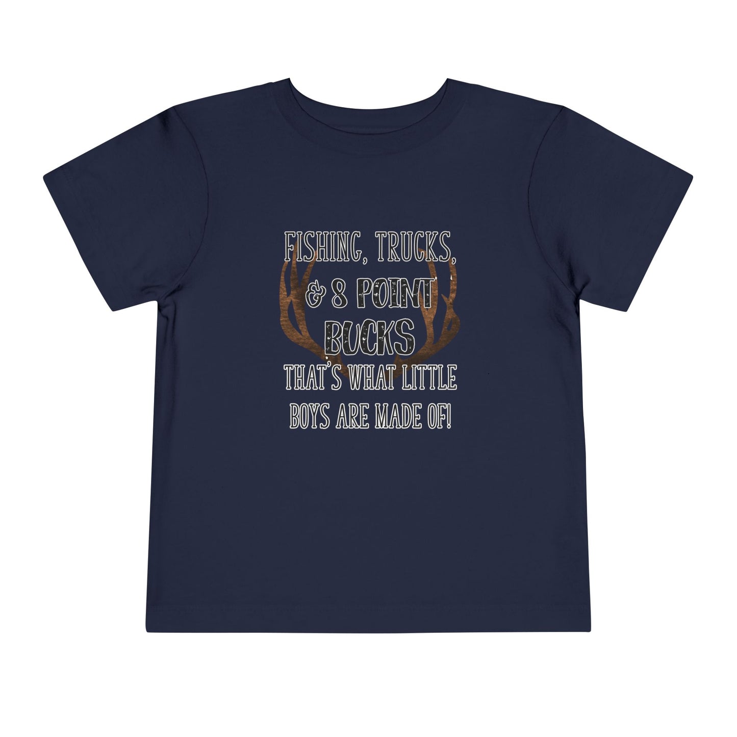 Fishing, trucks and 8 point bucks toddler boy tshirt