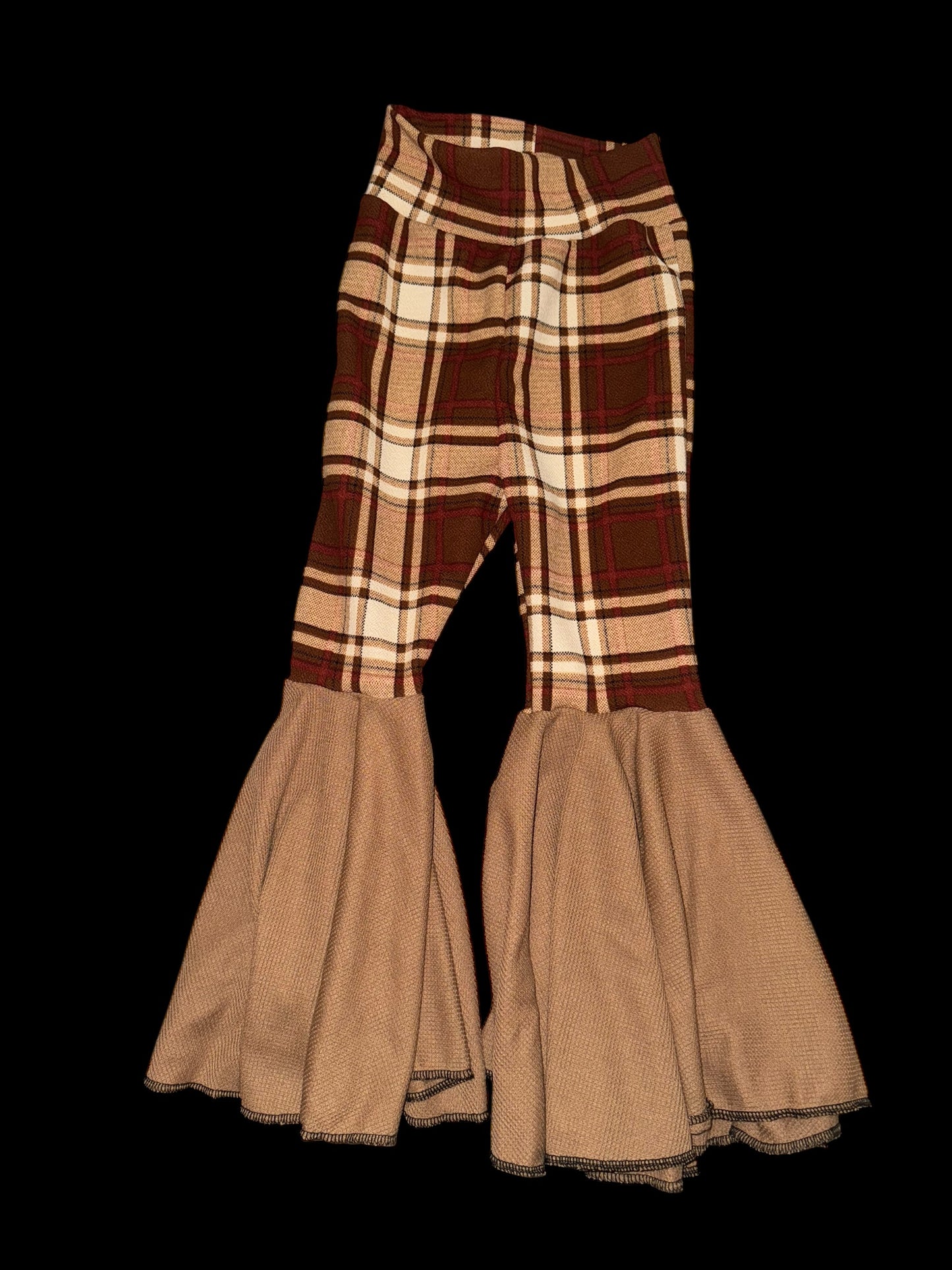 5T plaid thanksgiving bell bottoms