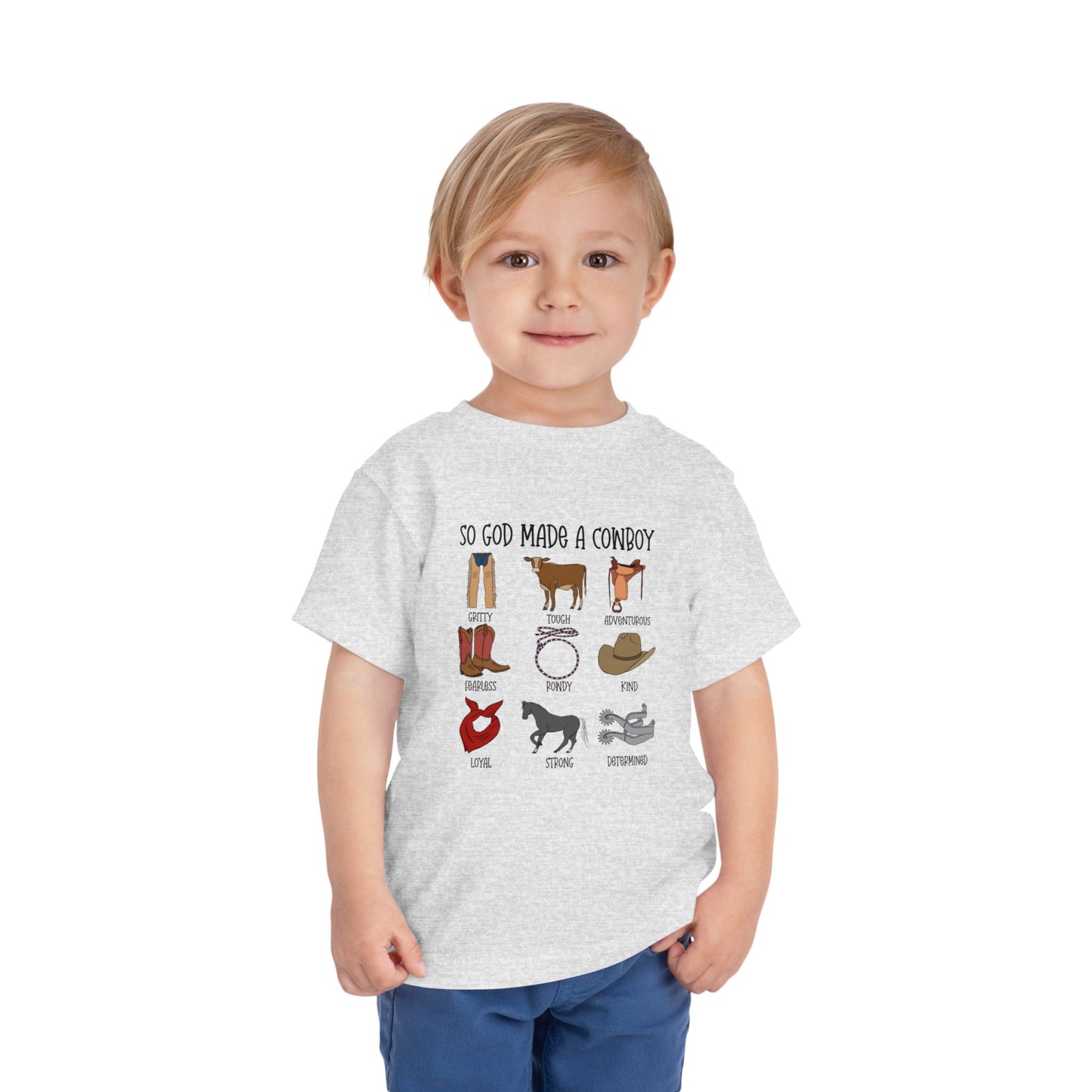 So God Made A Cowboy toddler tshirt