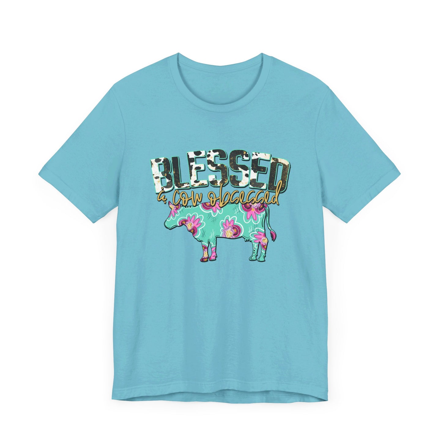 Blessed and cow obsessed adult tshirt