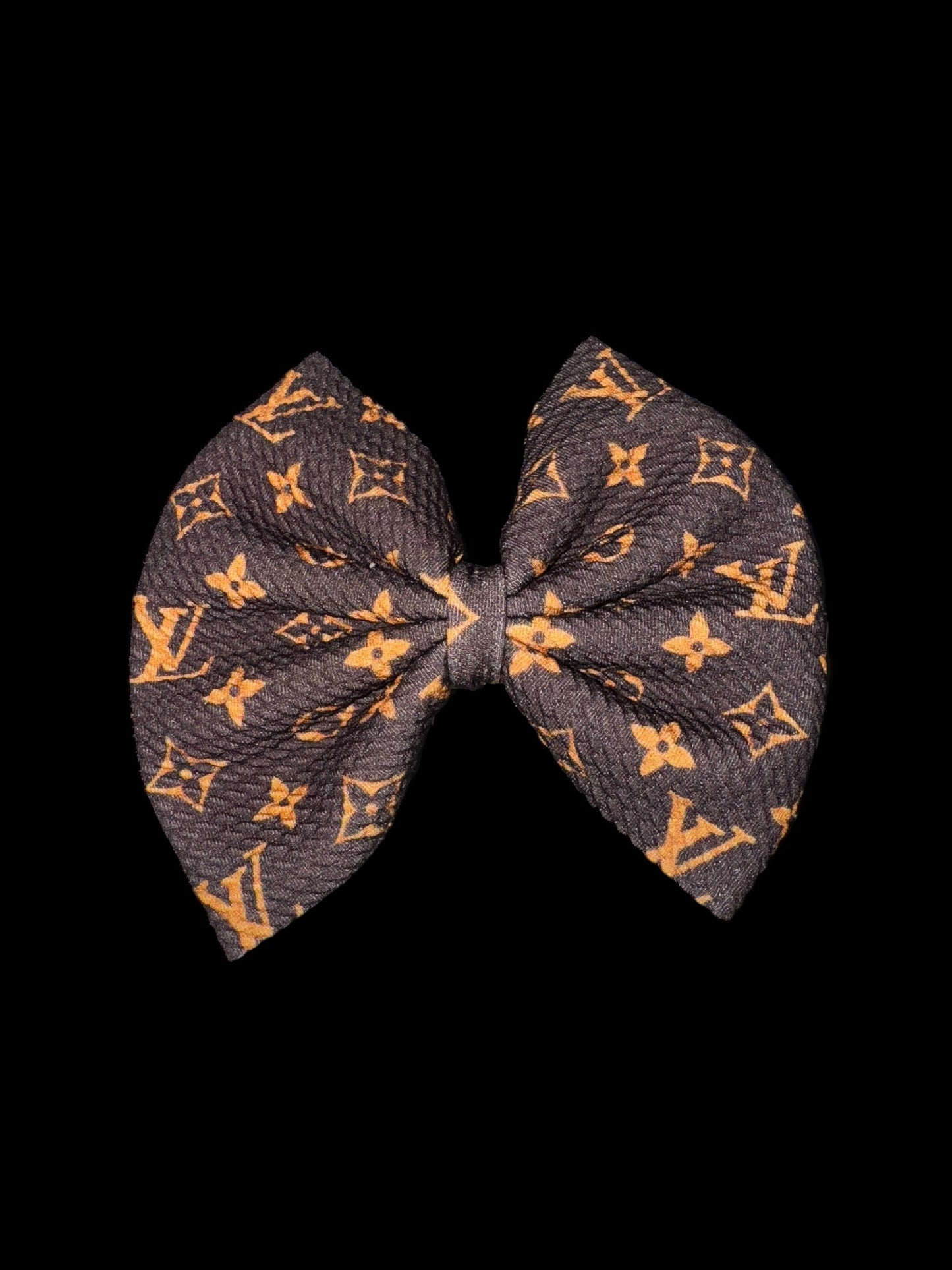 LV brown clip bow