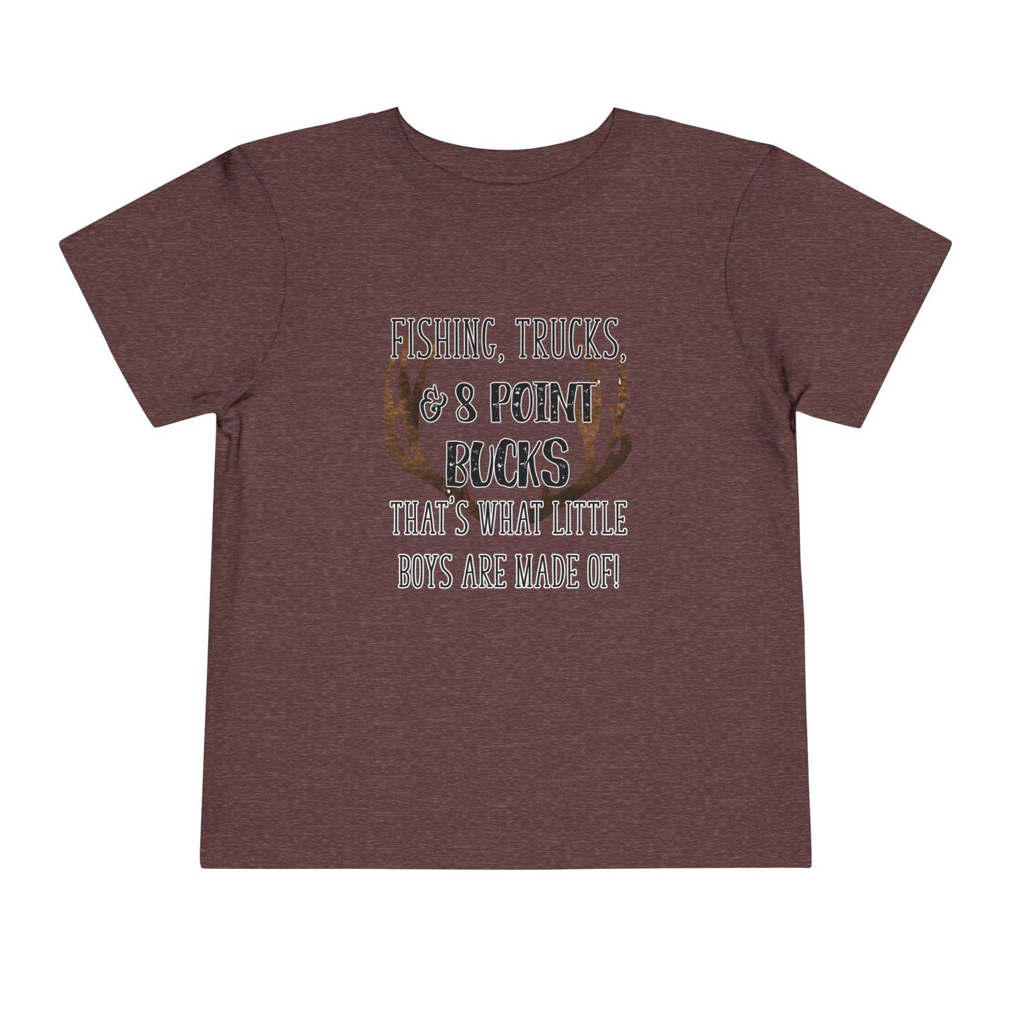 Fishing, trucks and 8 point bucks toddler boy tshirt