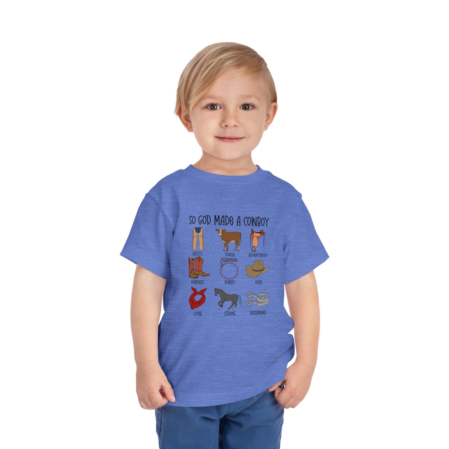 So God Made A Cowboy toddler tshirt