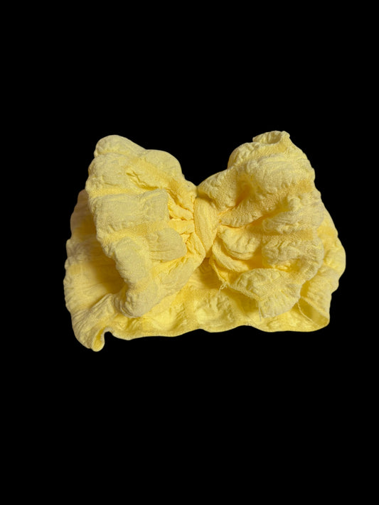 Puffy yellow headwrap bow
