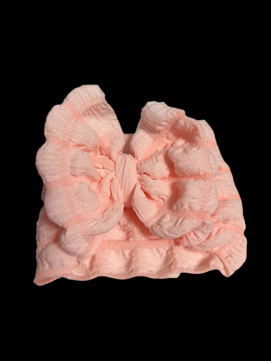 Puffy pink headwrap bow