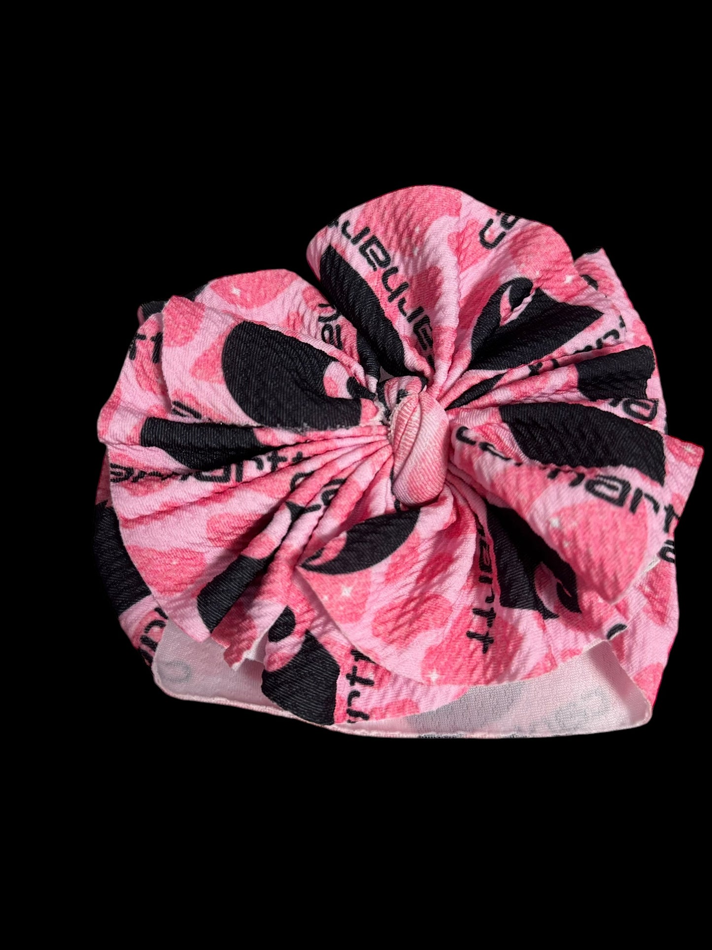 Shredded carhartt headwrap bow