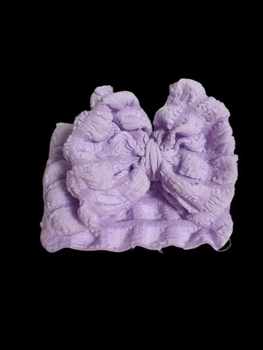 Puffy purple headwrap bow