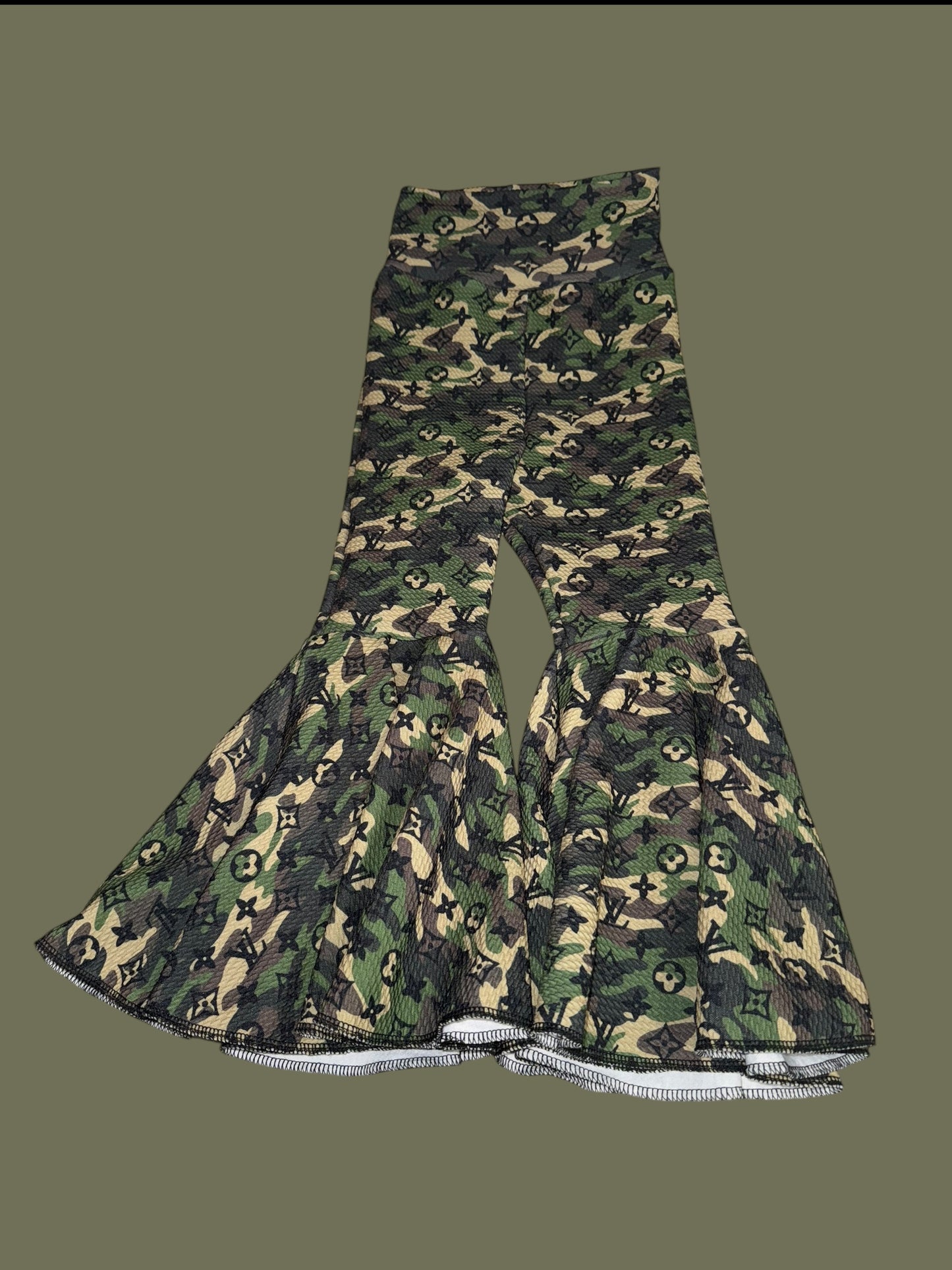 3T LV camo bell bottoms