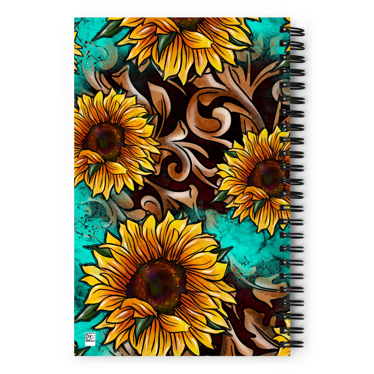 Sunflower/leather Spiral notebook