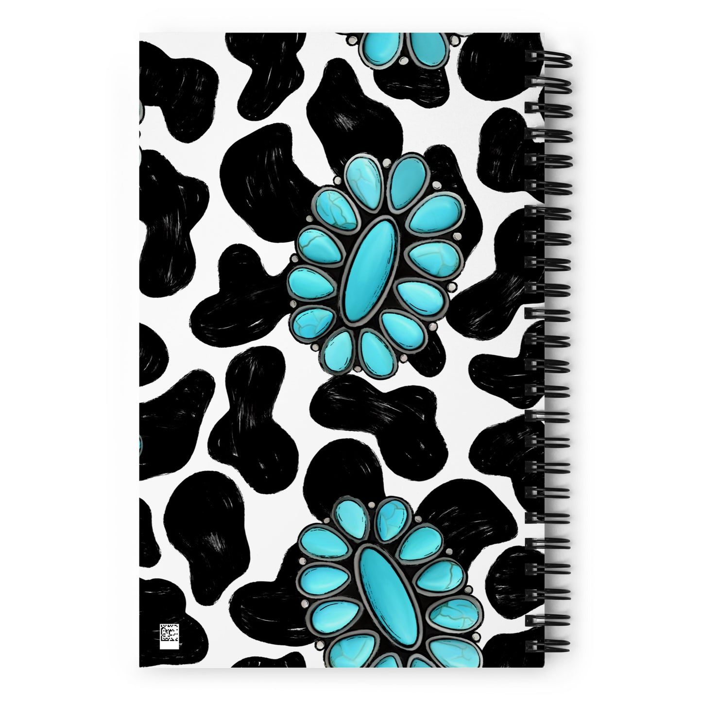 Cow and Turquoise Spiral notebook