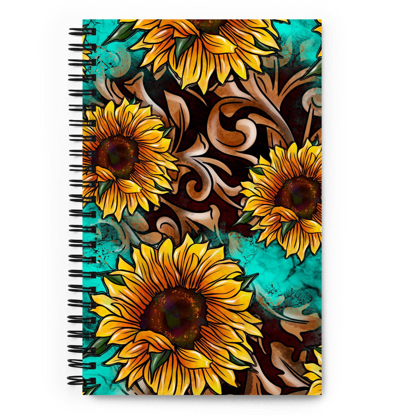 Sunflower/leather Spiral notebook