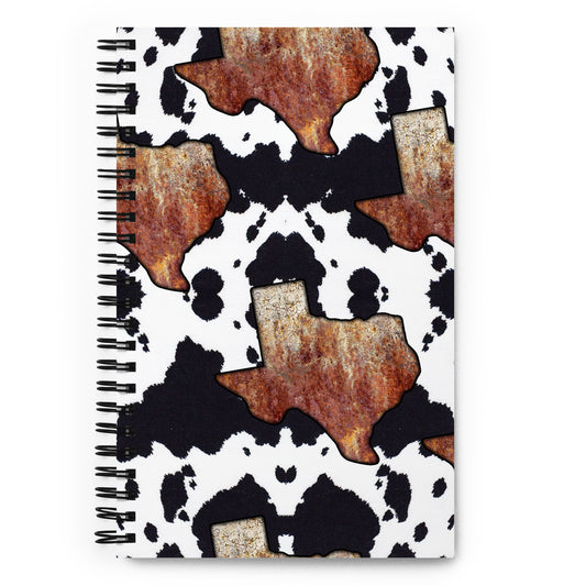 Cow Print Texas Spiral notebook