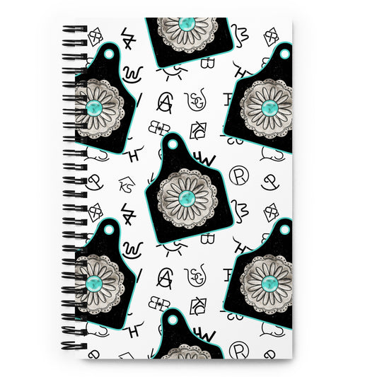 Cow Ear Tag Spiral notebook