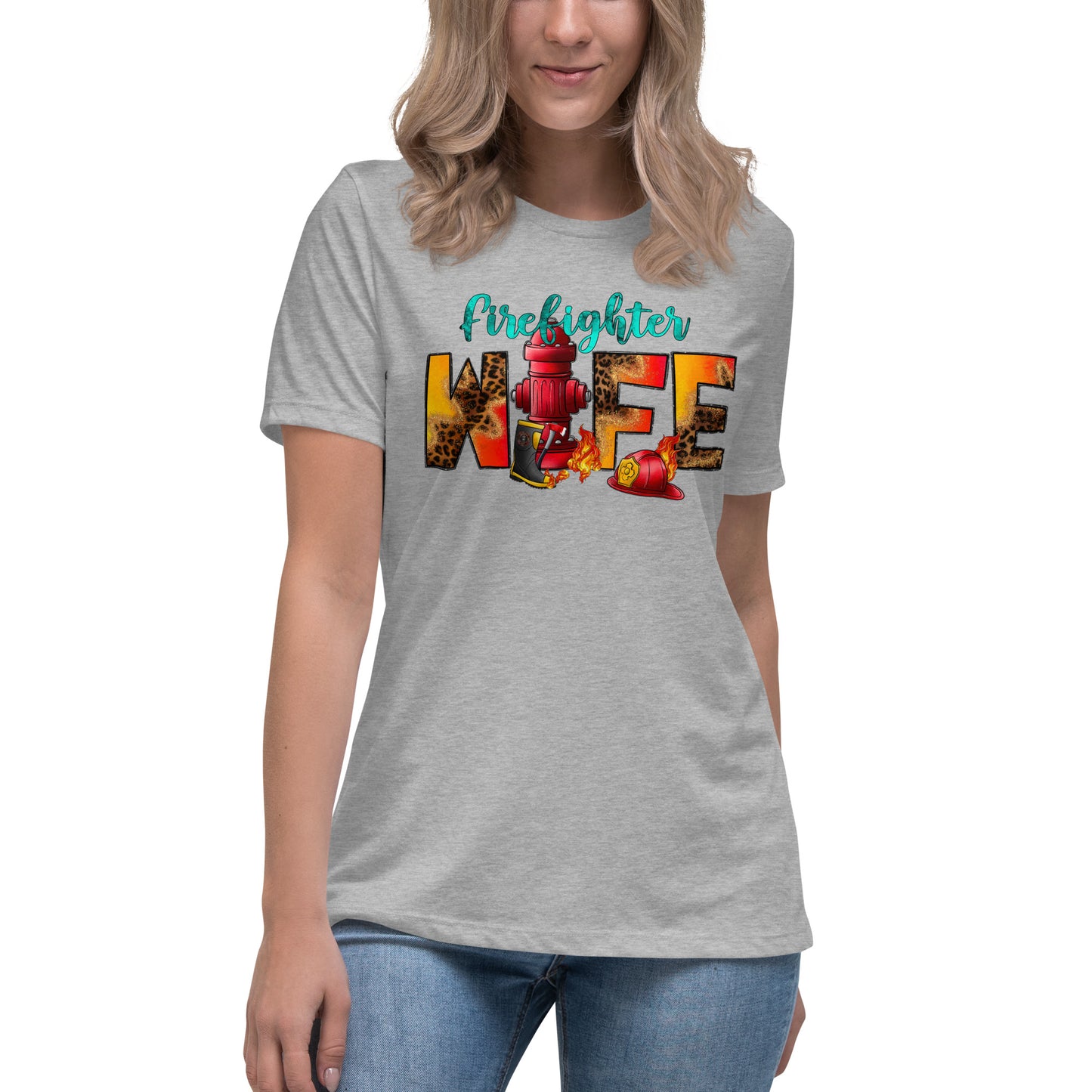 Women's relaxed fit t-shirt firefighter wife