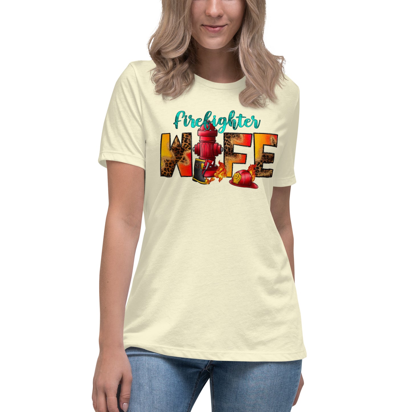 Women's relaxed fit t-shirt firefighter wife