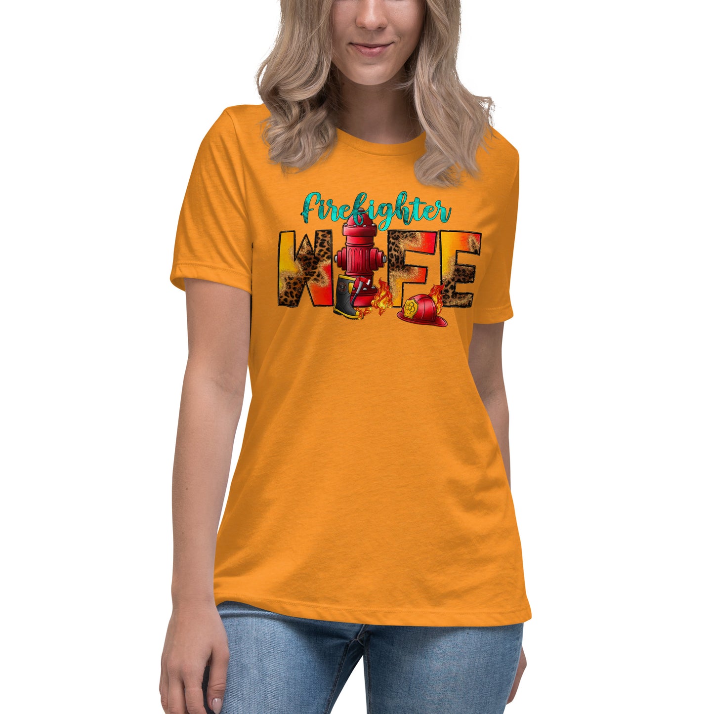 Women's relaxed fit t-shirt firefighter wife