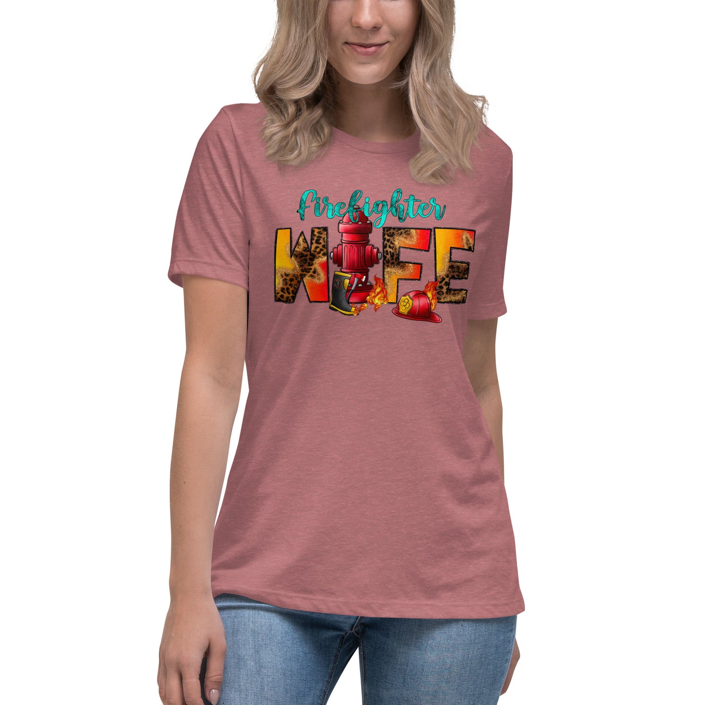 Women's relaxed fit t-shirt firefighter wife