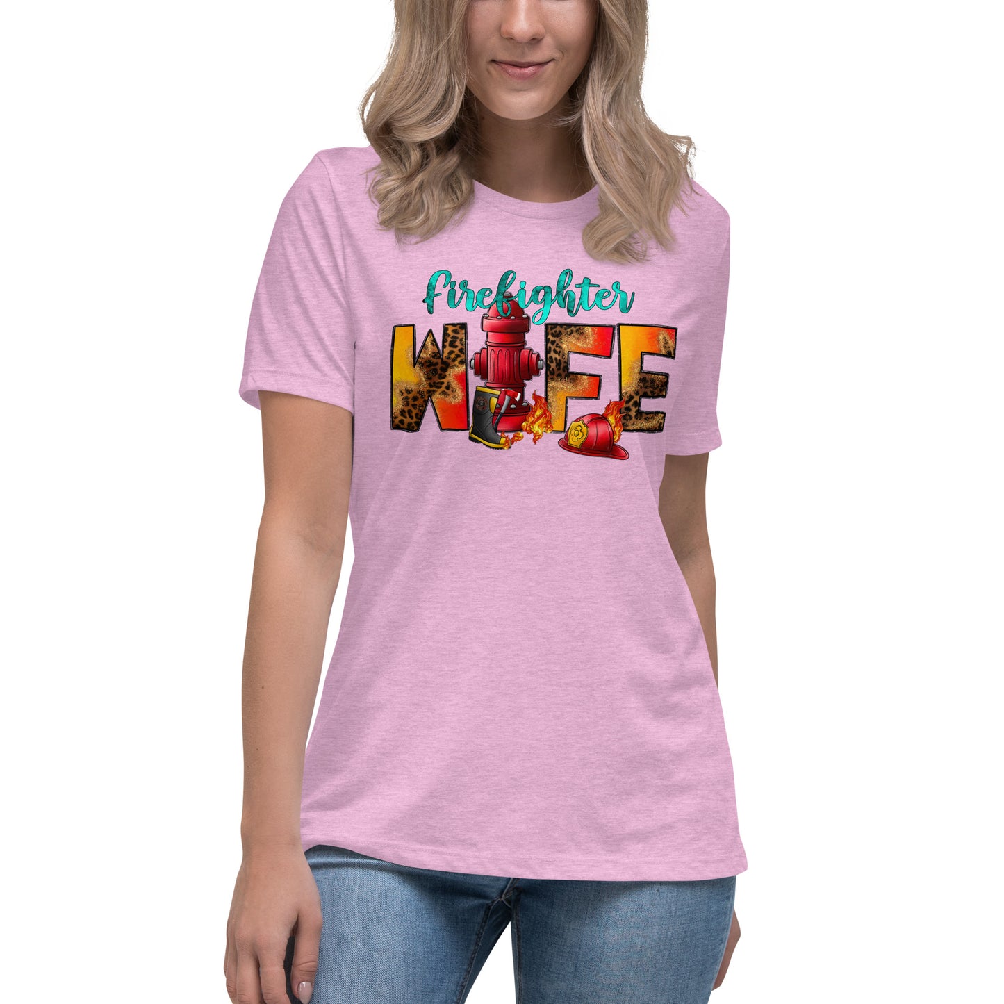 Women's relaxed fit t-shirt firefighter wife