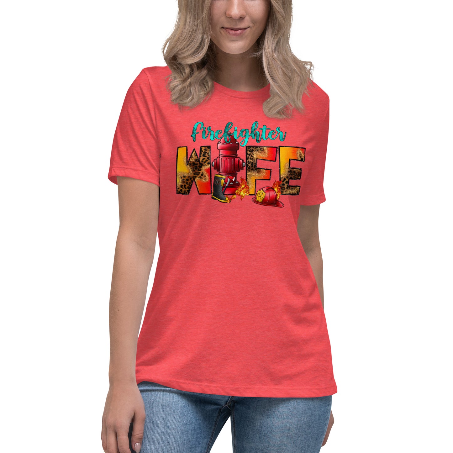 Women's relaxed fit t-shirt firefighter wife