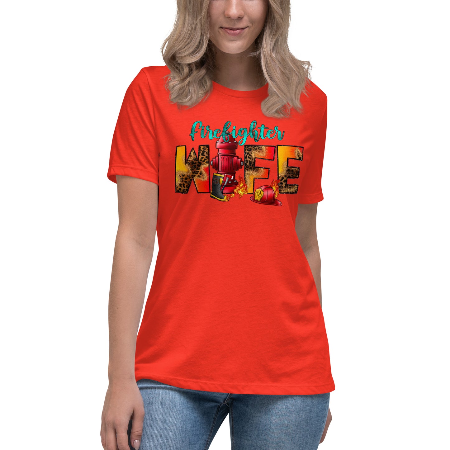 Women's relaxed fit t-shirt firefighter wife